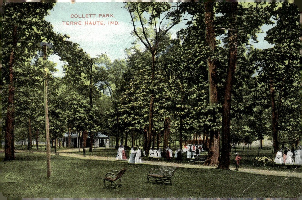 1907 Collett Park Terre Haute Indiana Litho Victorian Postcard SH Knox & Co