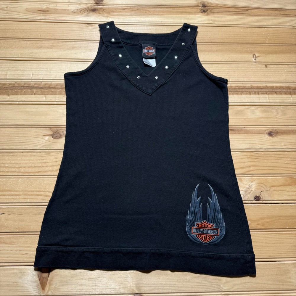 Y2K Harley-Davidson Western Reserve Mentor Ohio Studded Ribbed Tank Top Youth XL