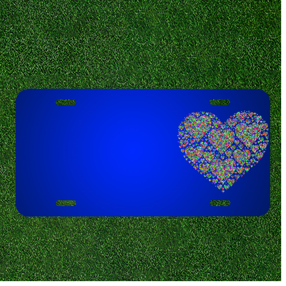 Design Your Custom License Plate with Names in Vibrant Fractal Prismatic Colors