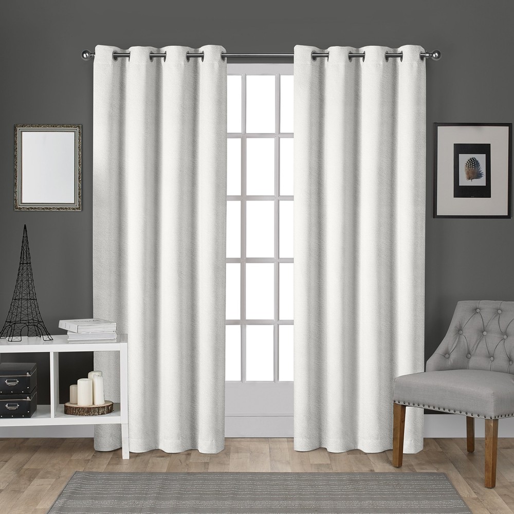 Velvet Heavyweight Light Filtering Grommet Top Curtain Panel Pair, 54