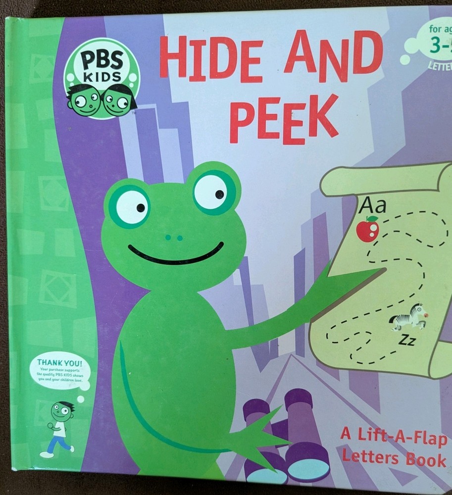 PBS KIDS HIDE & PEEK BOARD BOOK. NEW! Lift-the-Flap Book. Ages 3-5. FREE SHIP!