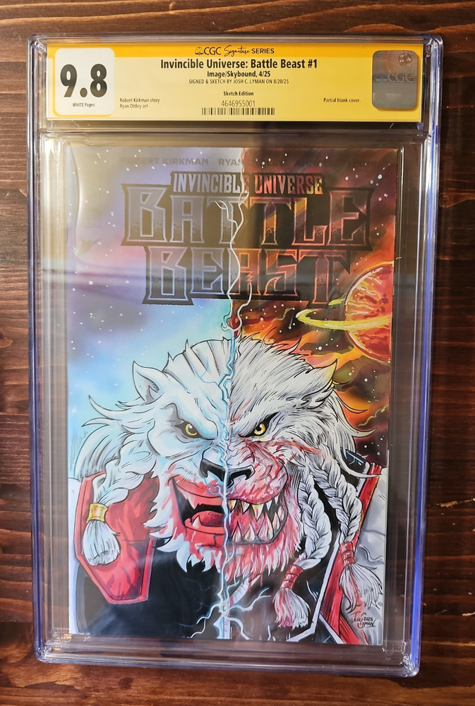 Invincible Battle Beast #1 CGC 9.8 SS Josh C Lyman Original Color Sketch