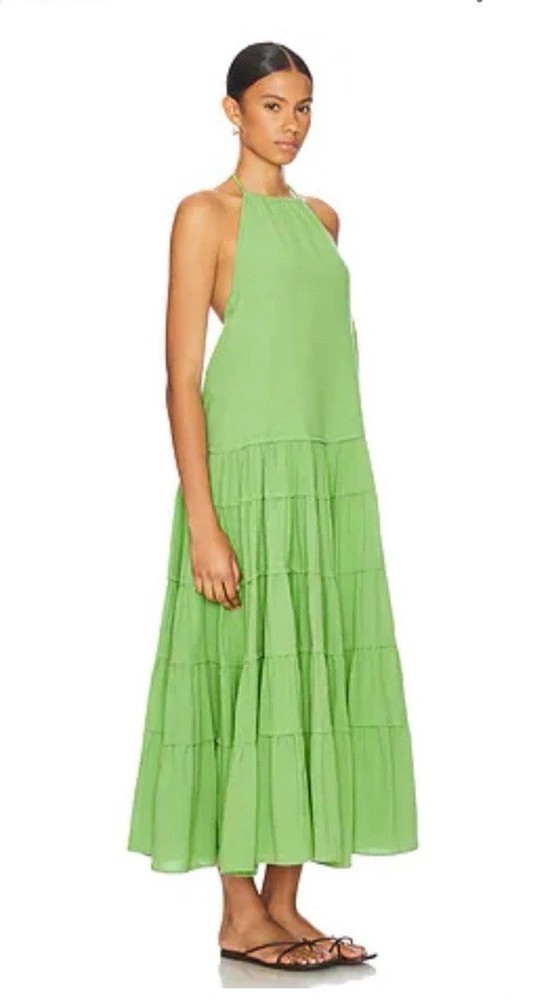 Revolve x Free People Somewhere Sunny Maxi Dress XS Extra Small Green Boho NWOT