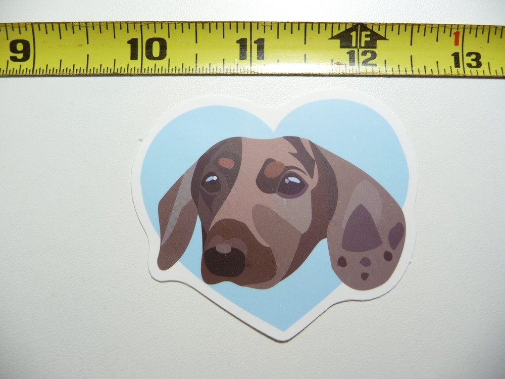 Dachshund Dapple Heart Decal Sticker for Dog Lovers Wiener Doxie Pet