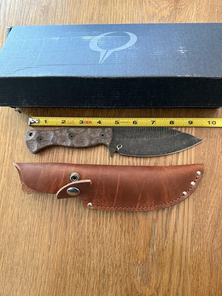 Kronos Achilles Hunter Allen Arement USA Semi Custom  Fixed Knife 1095 Esee Rat-image