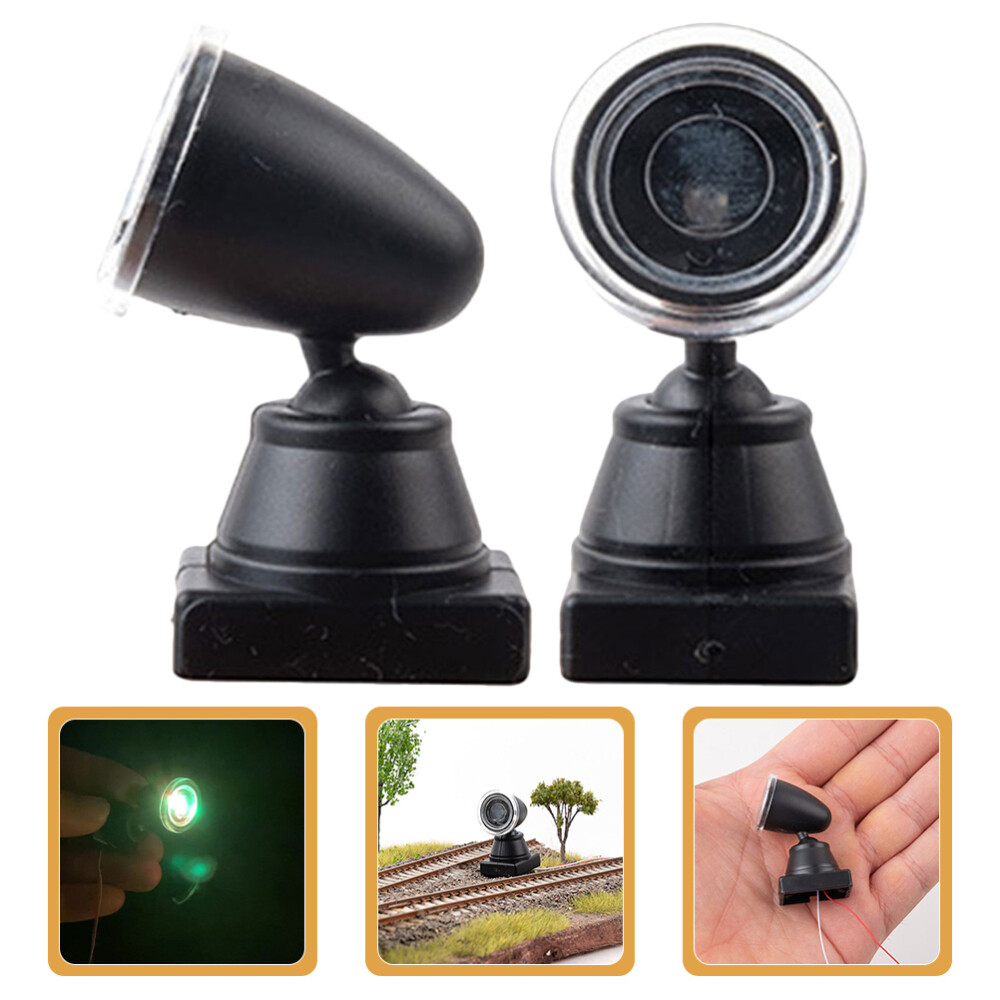 2Pcs Railroad Train Mini Signal Light Model Train Layout Scene Signal Spotlight