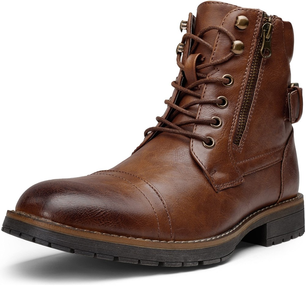 Men's Casual Motorcycle Combat Ankle Dress Boots - Mens Fashion Footwear