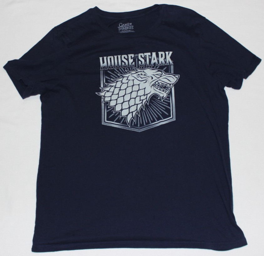 Game of Thrones House Stark T-Shirt Men's Size 2XL Blue HBO Short Sleeve Tagless