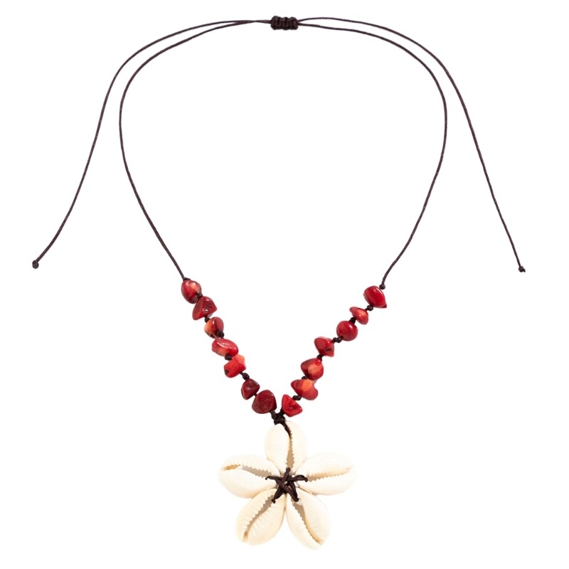 Fashion Shell Flower Pendant Necklace Clavicle Chain Chocker Adjustable Jewelry