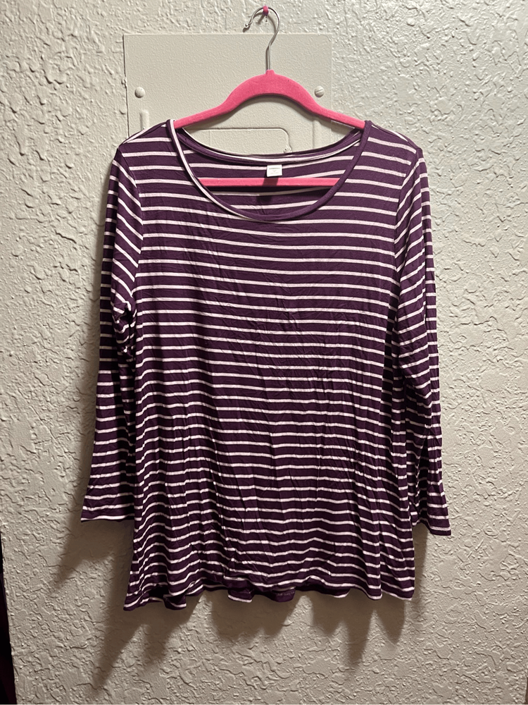 Old Navy Striped Luxe Long Sleeve Shirt Woman’s Size XL