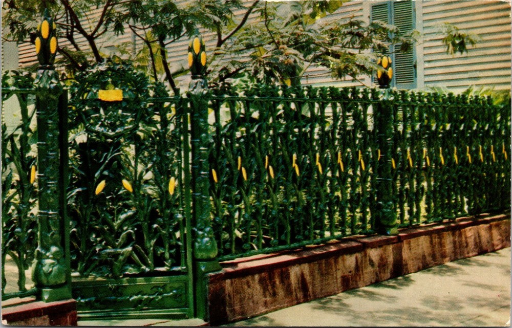 Corn Stalk Fence 915 Royal Street New Orleans Louisiana Vintage Postcard