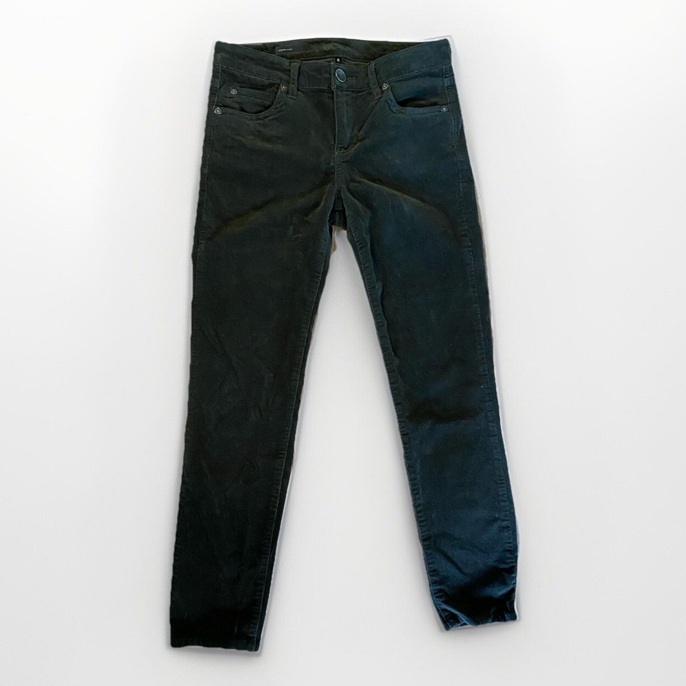 KUT From The Kloth Green Corduroy Diana Skinny Fit Pants, Size 4 Midrise