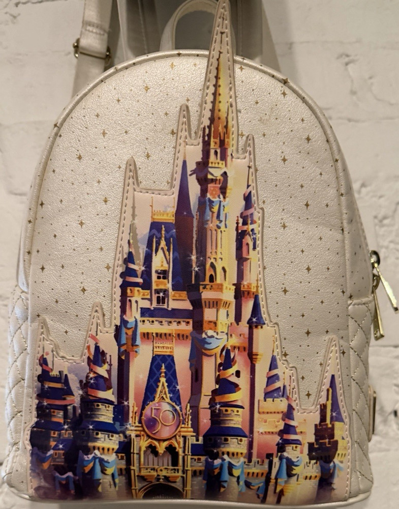 Loungefly Disney Cinderella Castle 50th Anniversary Mini Backpack *RARE*