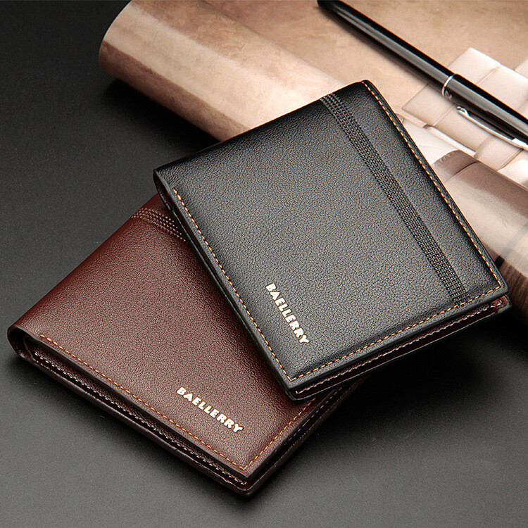 Men's Short Leather Wallet Slim ID Pocket Credit Card Holder Clutch Handbag Gift