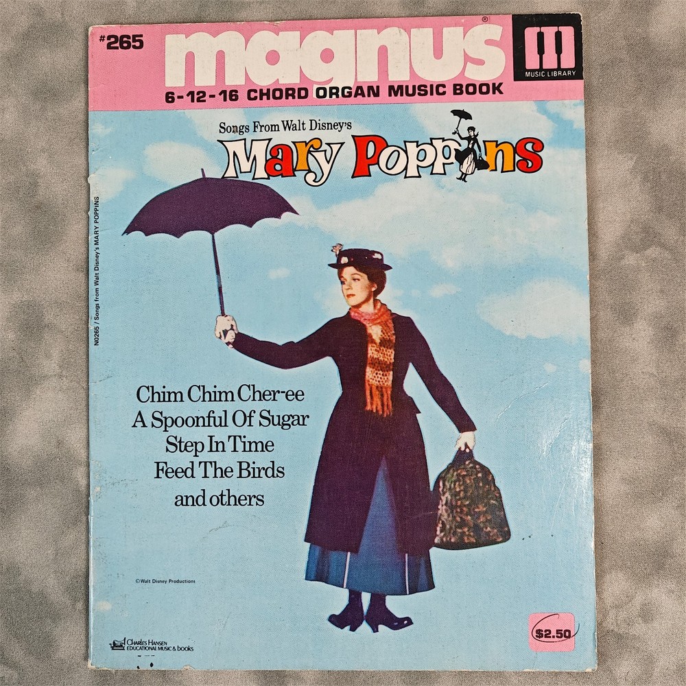 1971 Magnus Mary Poppins Chord Organ Music Book #265 Disney Sheet Music Vintage!