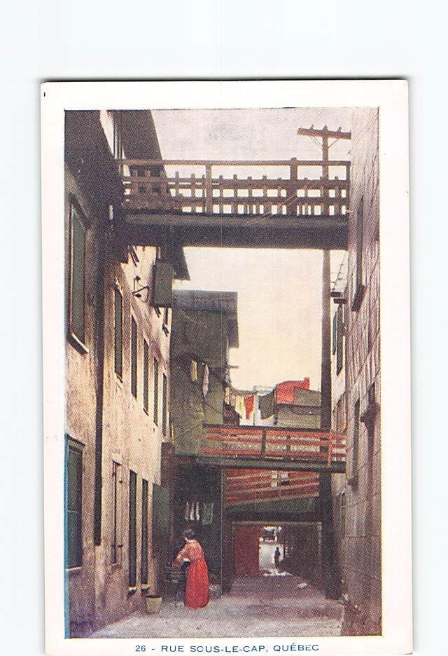 Postcard Rue Sous-Le-Cap Quebec City Canada