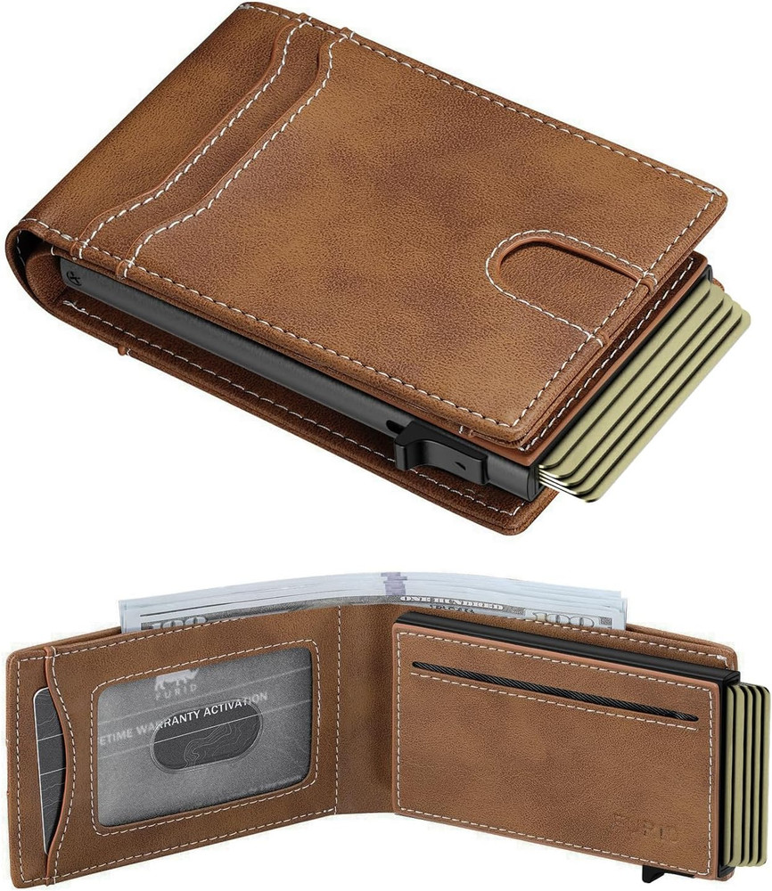 Card Wallet for Men Slim: Smart Rfid Minimalist Front Pocket Pop up Wallet with