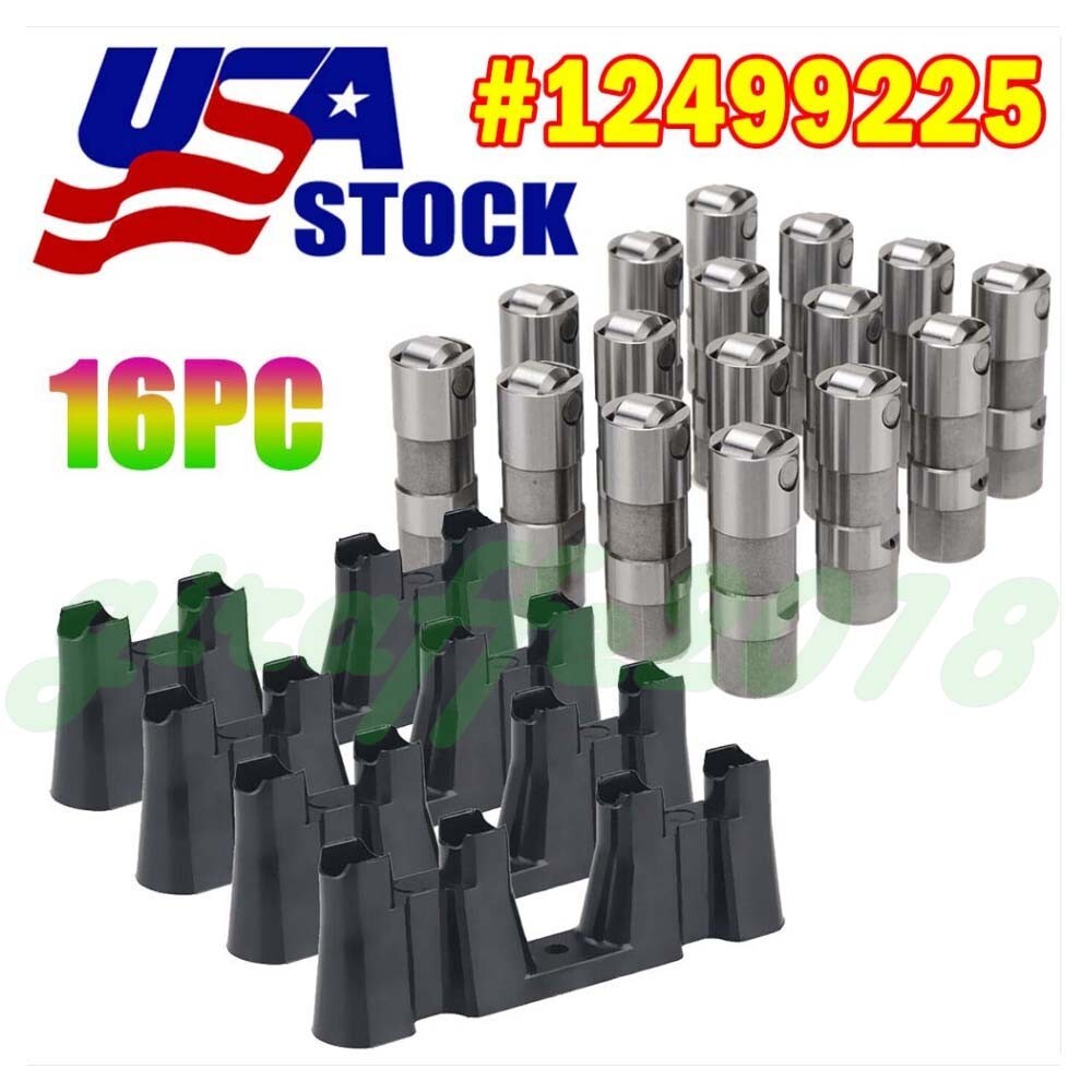 16pcs HL124 LS7 LS2 GM Performance Hydraulic Roller Lifters Kit w/ 4 Trays/