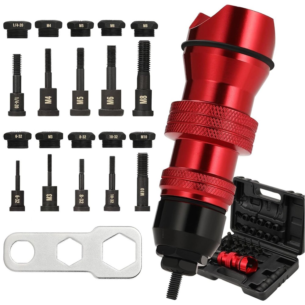 Electric Rivet Nut Gun Adapter Cordless Riveting Tool Insert Nut Drill Tool Kit