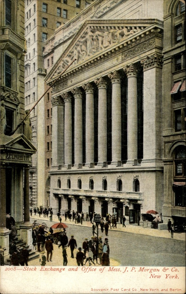 Stock Exchange New York City vintage UDB unposted c1905 postcard k648