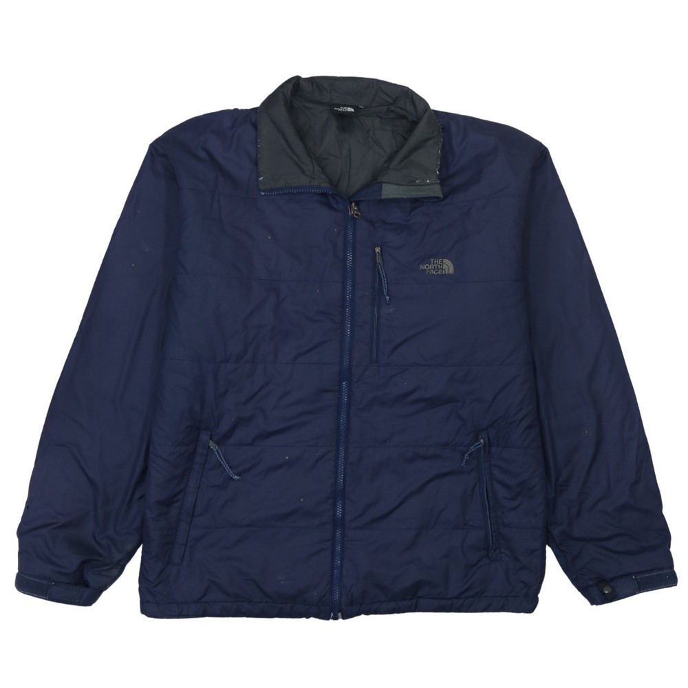The North Face Mens Puffer Jacket Navy Blue Quilted Insulated Zip Pockets XL