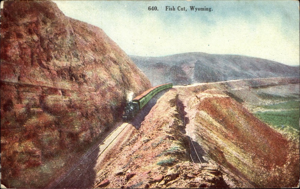 Fish Cut Wyoming WY train Williamson Haffner Publ ~ c1910 vintage postcard