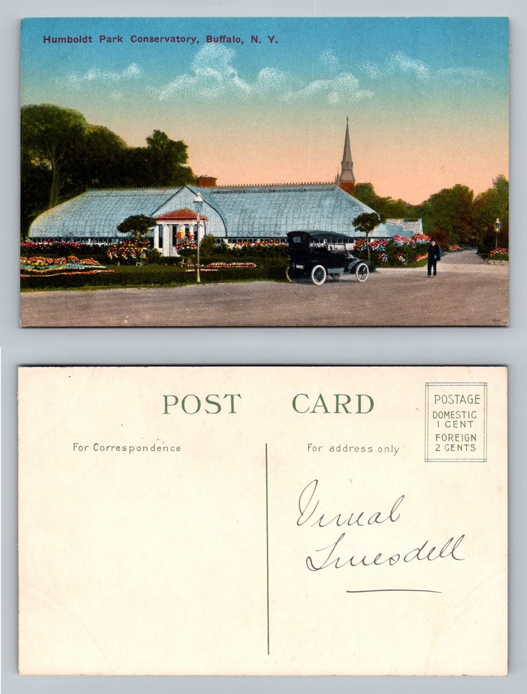 Buffalo, NY-New York, Humboldt Park Conservatory View Vintage Postcard
