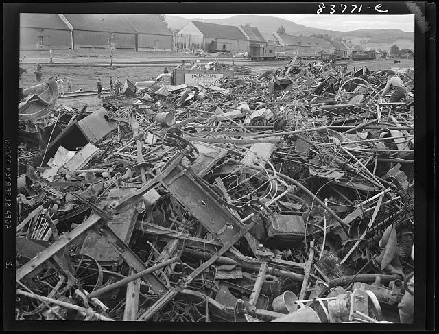 Fort Kent Maine 1942 Scrap Metal Salvage Drive Pile of Junkyard Metal