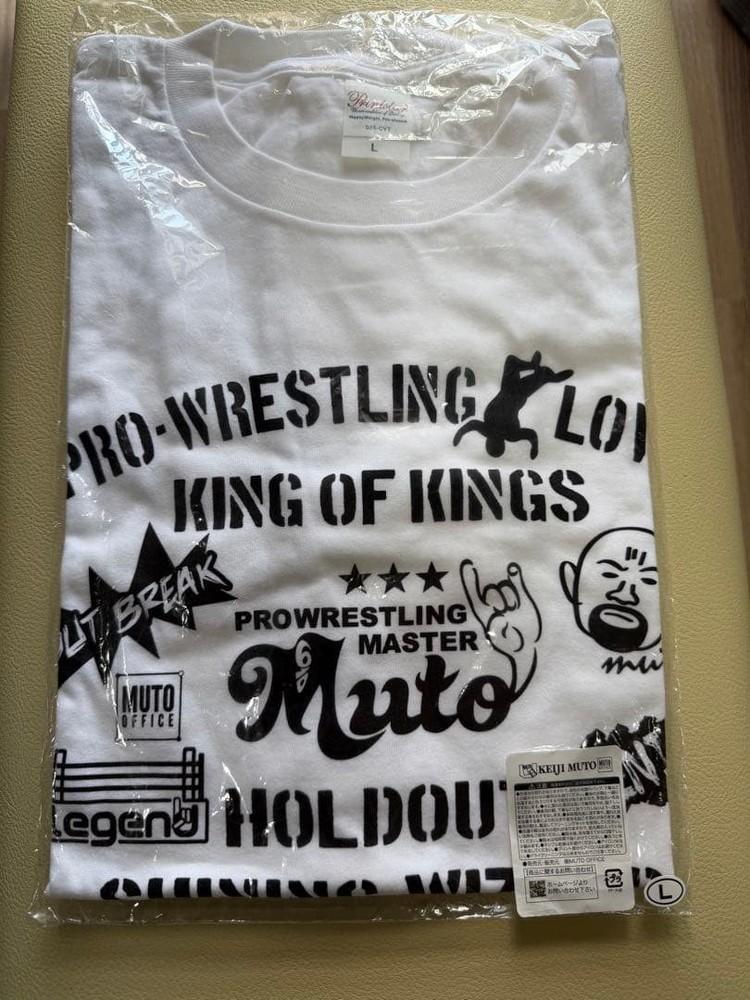 Great Muta Pro-Wrestling T-Shirt L White Heavyweight New