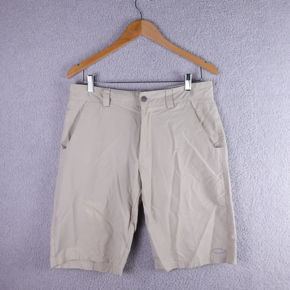 Oakley Mens 32W Performance Golf Hiking Shorts Tan Khaki Lightweight Stretch