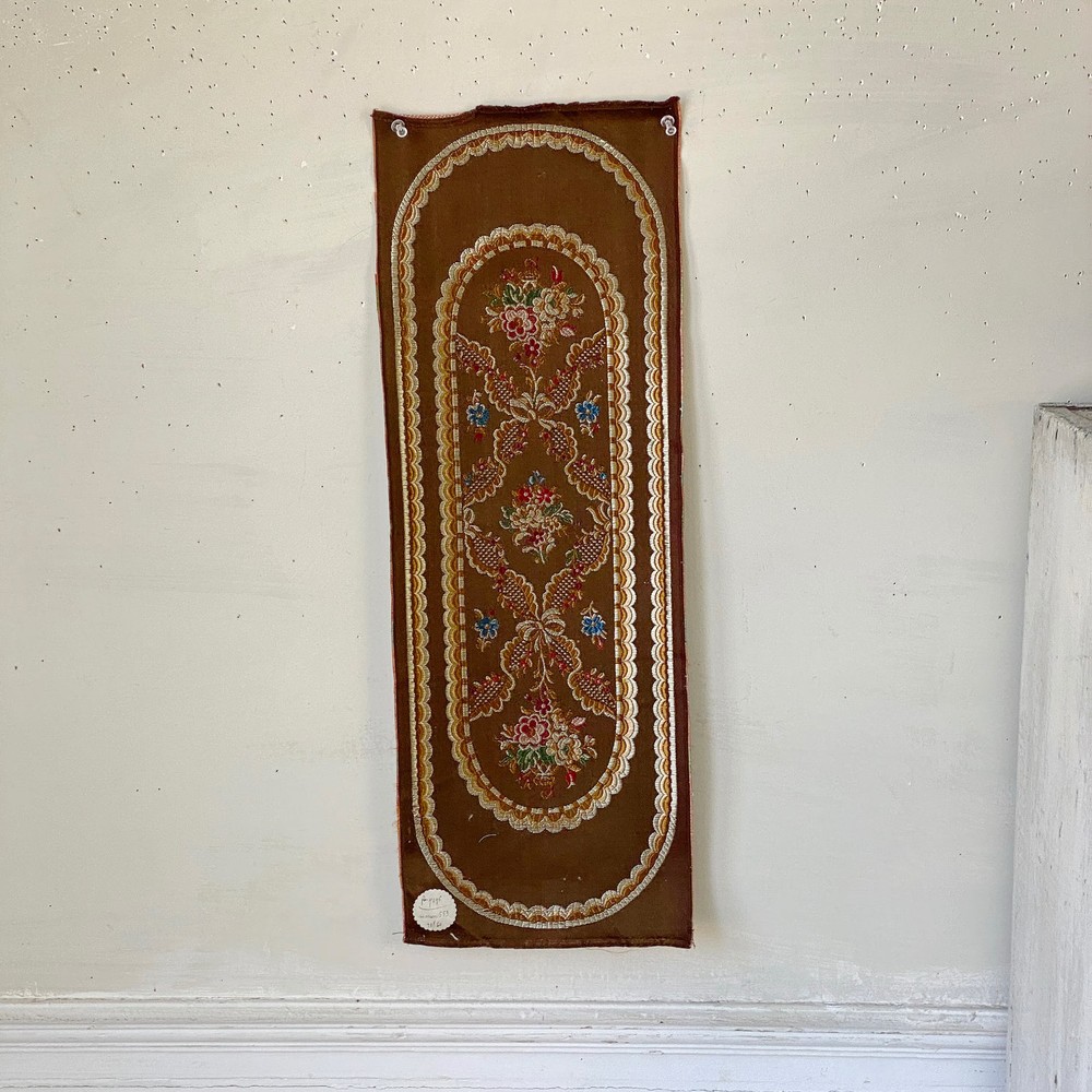 1926 French Jacquard fabric sample UNUSED vintage upholstery tapestry Antique c