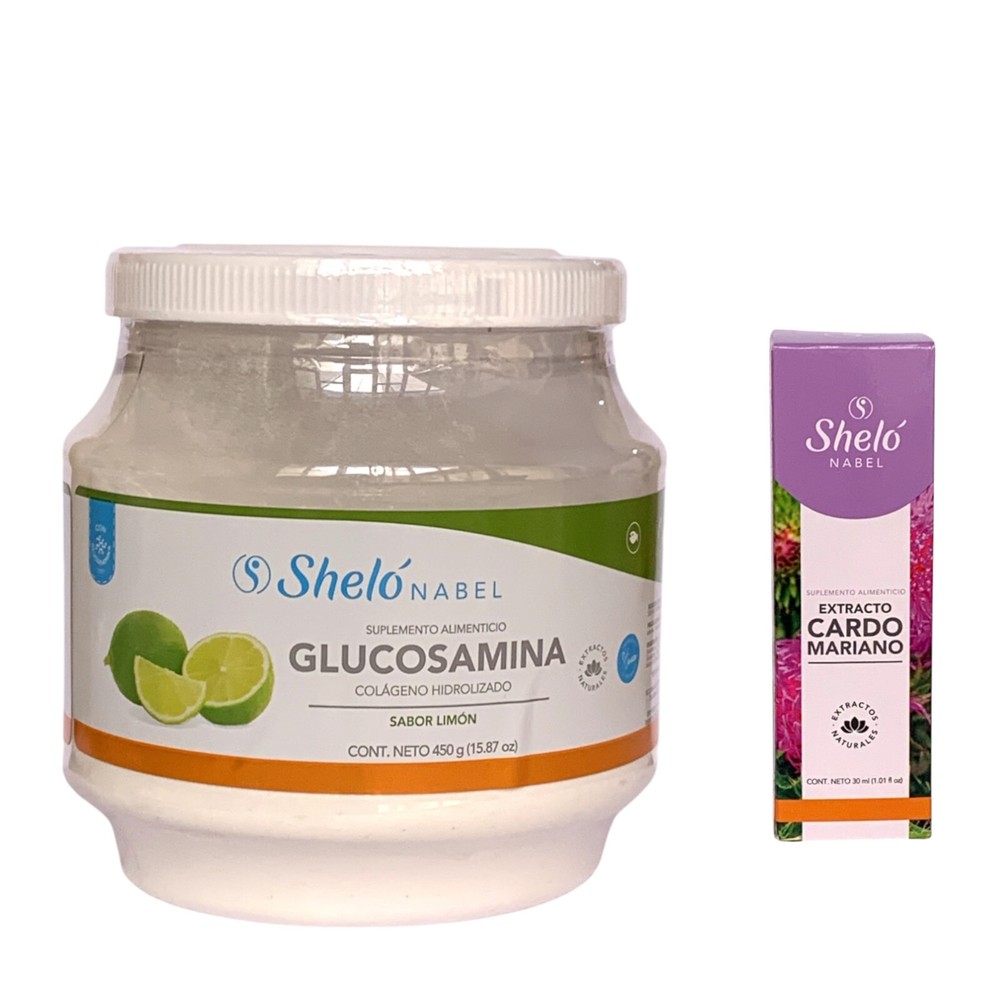 Colageno Hidrolizado Sabor Limon 450g + Extracto de Cardo Mariano 30ml. Set 2