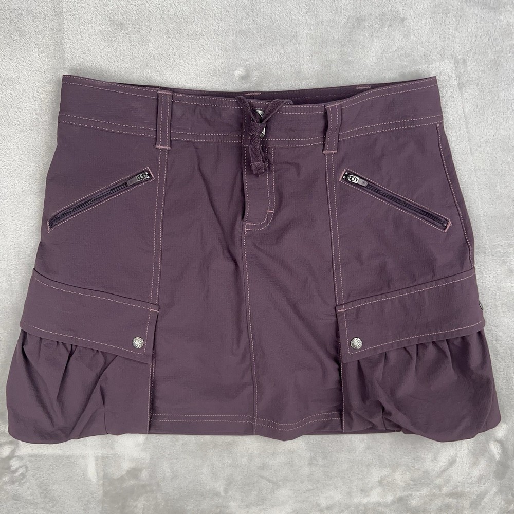 ATHLETA Cargo Skort Womens 4 Purple Nylon Stretch Athleisure Casual Tennis Skirt