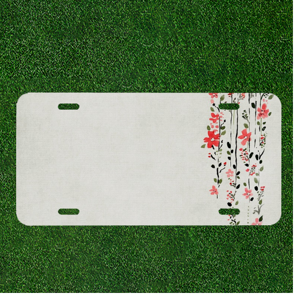 Custom Personalized License Plate Auto Tag With Amazing Flowers Art Add Names