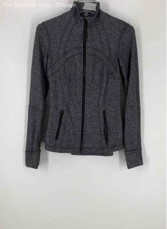 Lululemon Womens Black Gray Heather Long Sleeve Pockets Full-Zip Jacket Size S