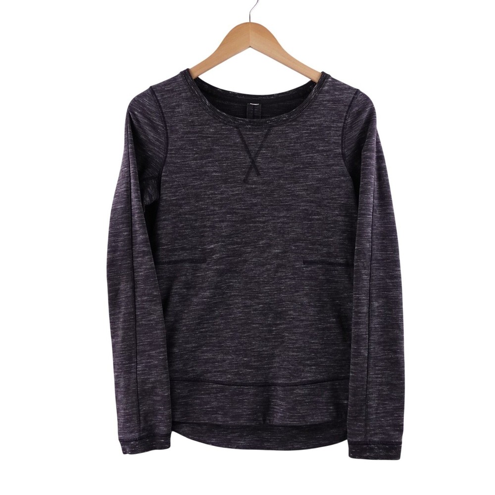 Lululemon Athletica Grey Heathered Twist Back Long Sleeve Top Women Size 4