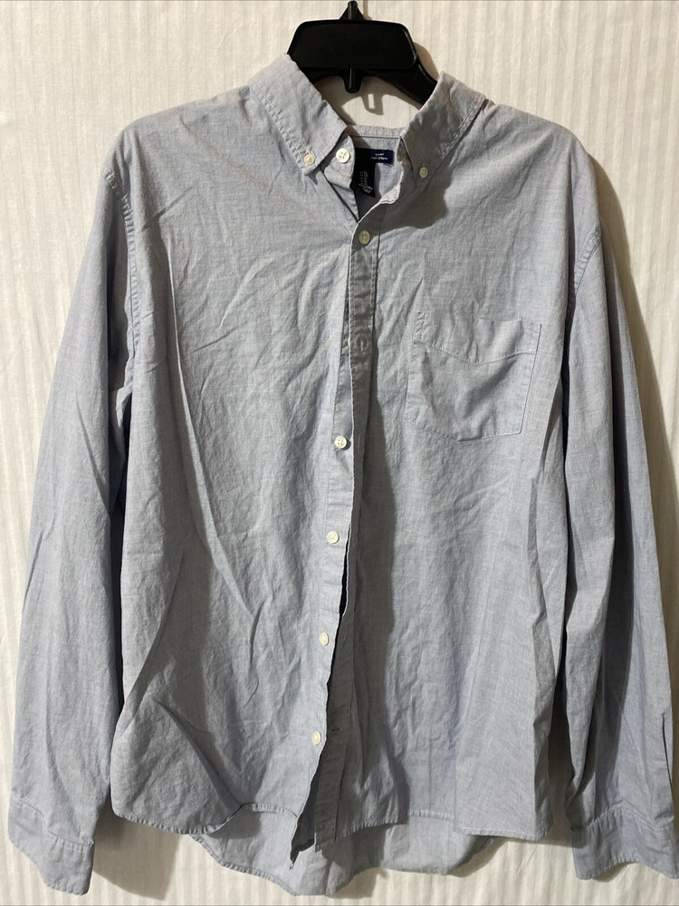 Gap Oxford Slim Fit MEN’s  XL SLATE BLUE (blue/gray) EUC