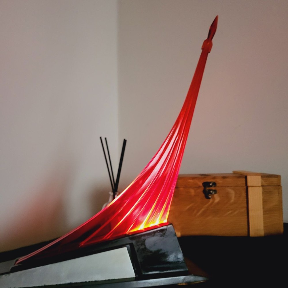 Vintage Soviet table lamp, Vostok rocket Soviet space program