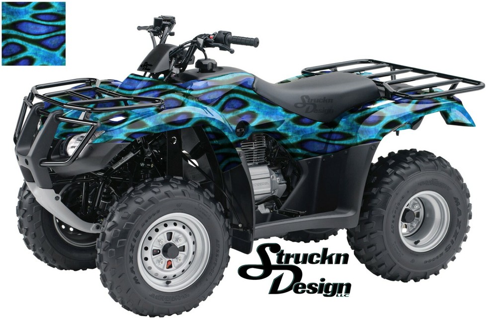 Blue Teal Abstract Neon Dots Vinyl Wrap Kit for ATV UTV Golf Cart – USA Made-image
