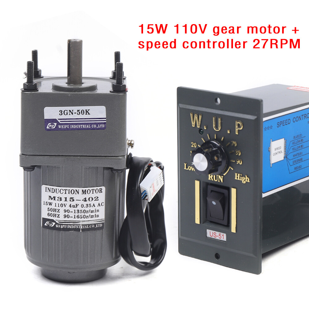 High Torque Gear Motor Variable Speed Controller 1:50 Electric Motor 27RPM/MIN
