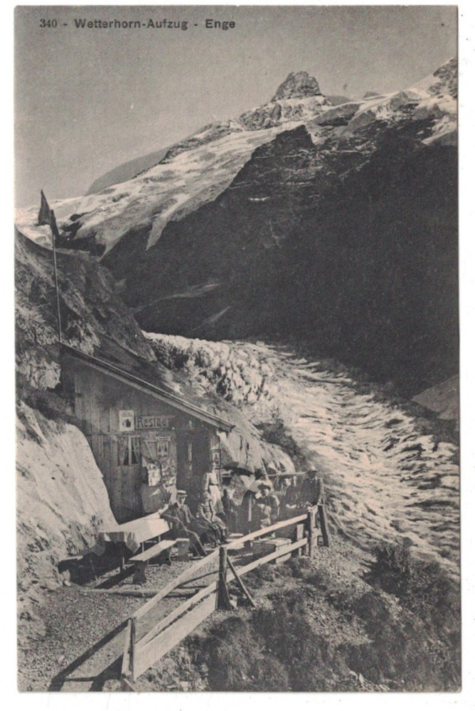 Antique 1910 Wetterhorn-Aufzug Enge Switzerland Postcard