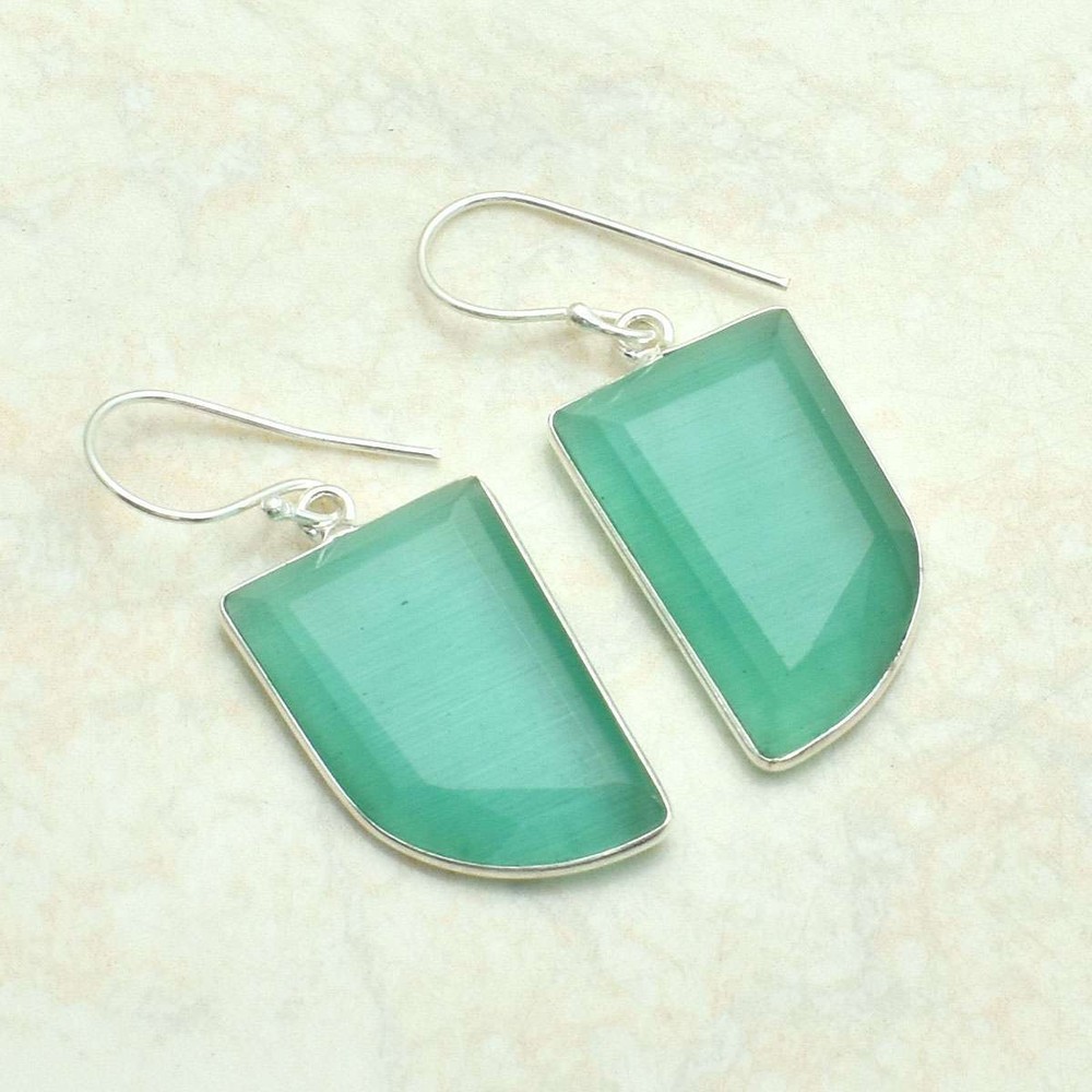 Cat Eye Handmade Drop Dangle Earrings Jewelry Gift For Her 2.8