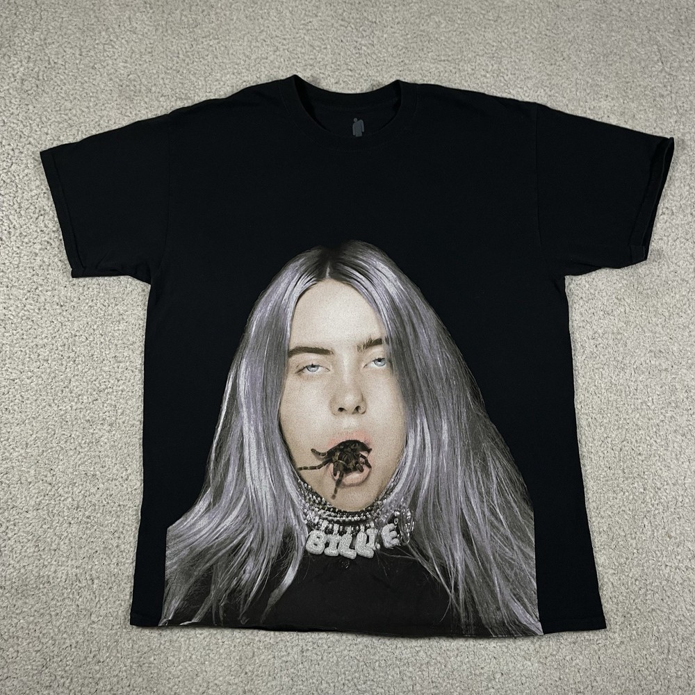 Billie Eilish Shirt Mens L Spider Tarantula Mouth Concert Merch Tour 2019