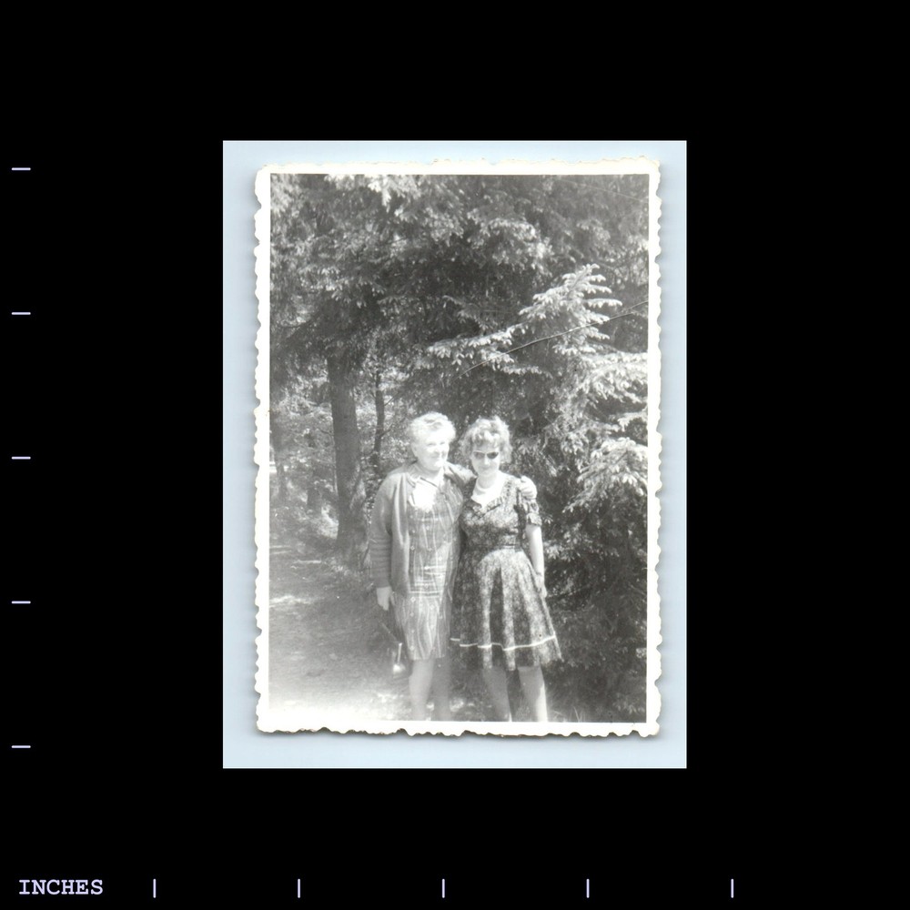 Old Vintage Photo AFFECTIONATE WOMEN STANDING OUTSIDE