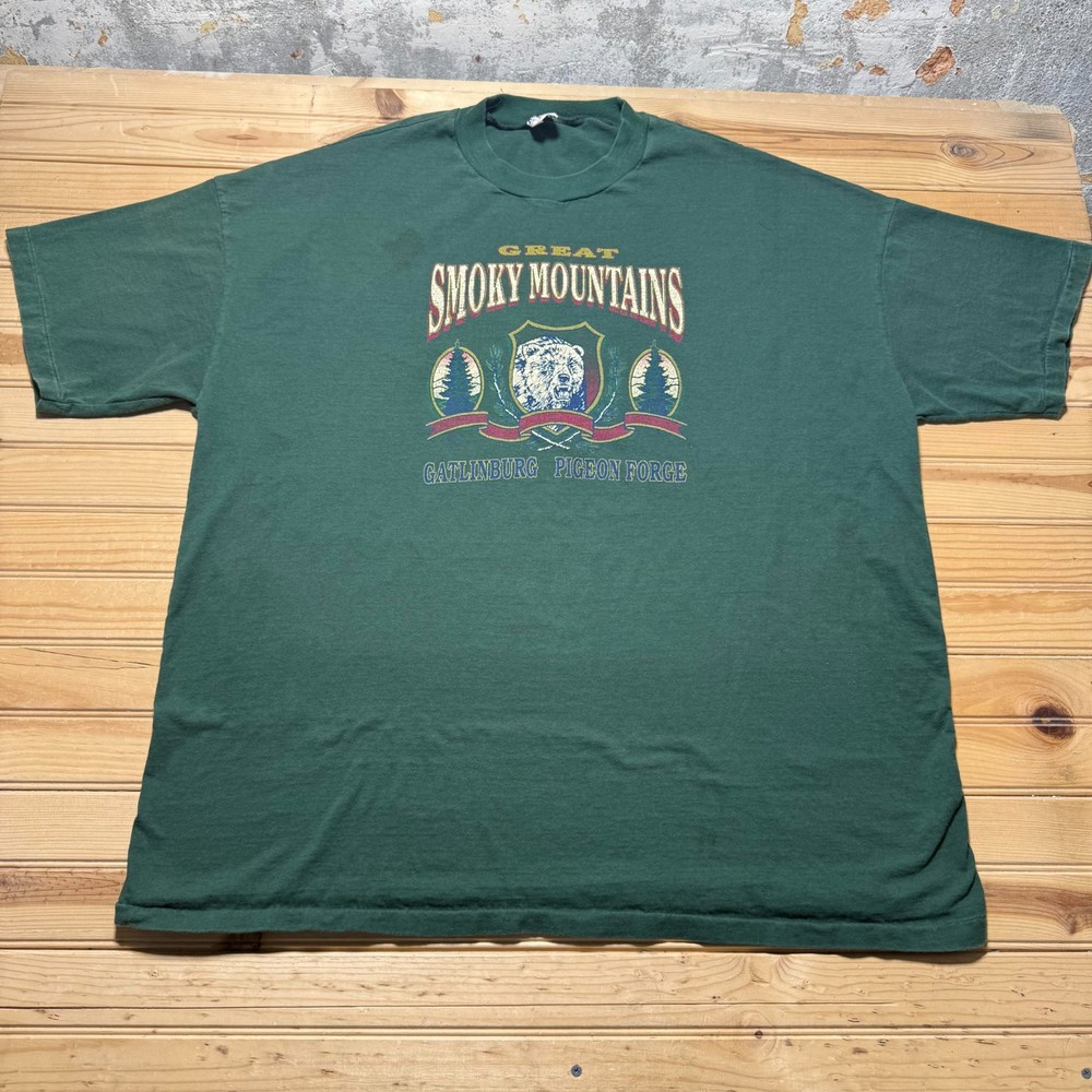 Vintage 90s Great Smoky Mountains National Park Bear Nature Graphic T-Shirt 4XL