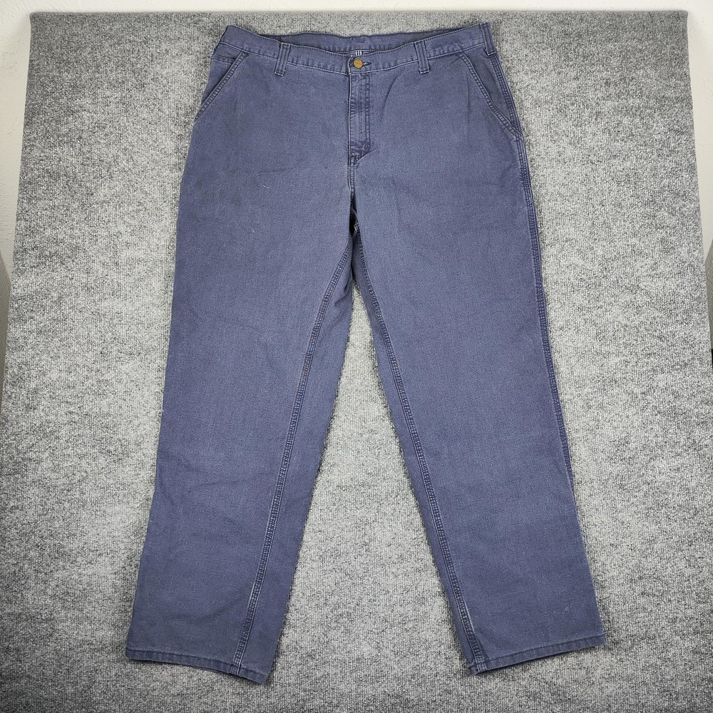 Carhartt Pants Mens 40x32 Blue Relaxed Fit Dungaree Carpenter Work Utility