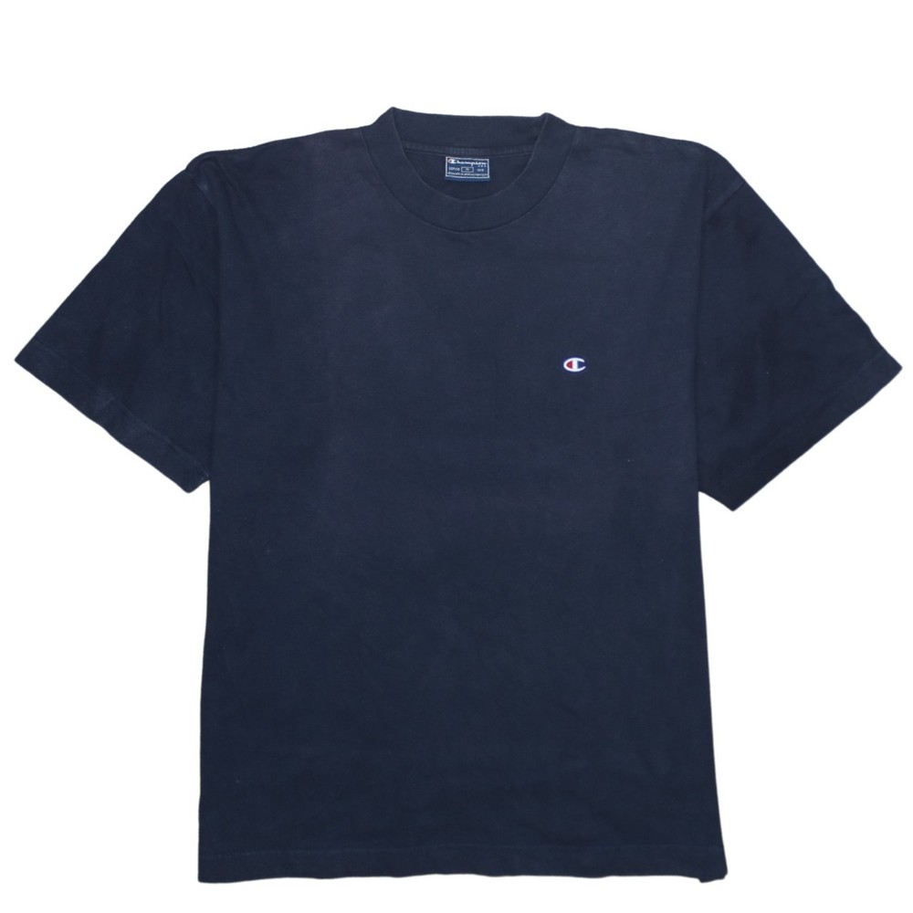 Champion Mens T Shirt Navy Blue Double Dry Embroidered C Logo Athletic Tee M