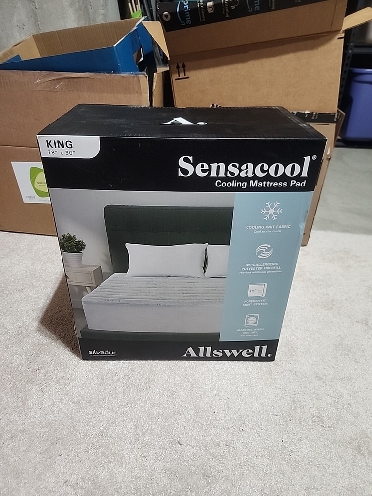 Brand New Allswell Sensacool Cooling Mattress Pad, King Size 78 X 80 Never Used