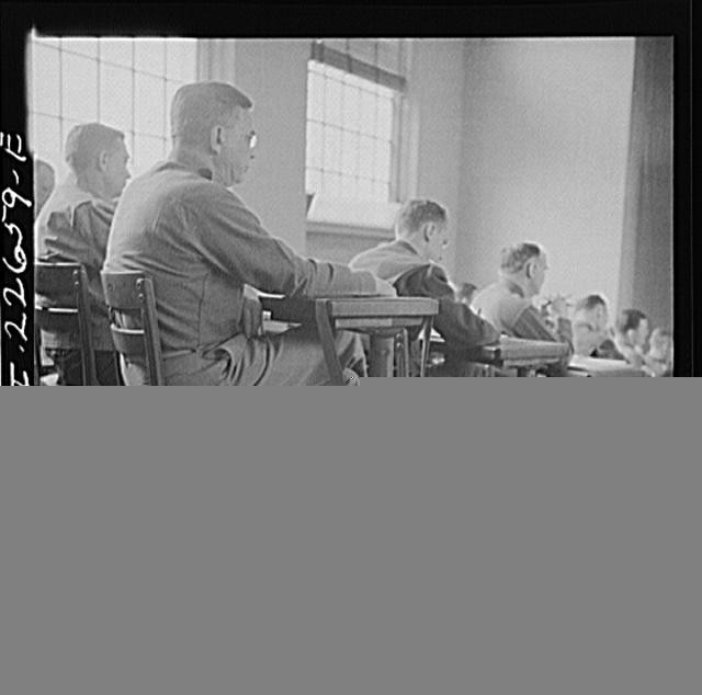 Charlottesville Virginia 1910s Officers Attending Lecture Classroom Photo