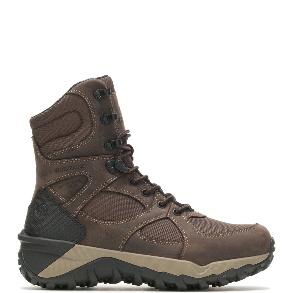 Wolverine Hunt Master 8 Inch Waterproof Insulated Wide Work Boots Brown Size 10